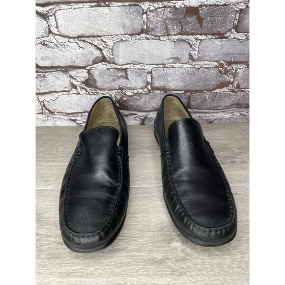 ECCO Black Leather Driving Loafers Mens Size 44 US 10-10.5 Classic Slip On Moc - Picture 15 of 16